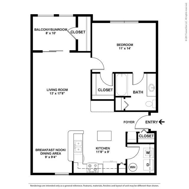 Floor plan layout diagram for A1