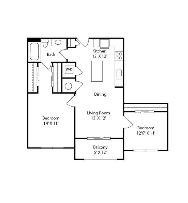 Floor plan layout diagram for A12