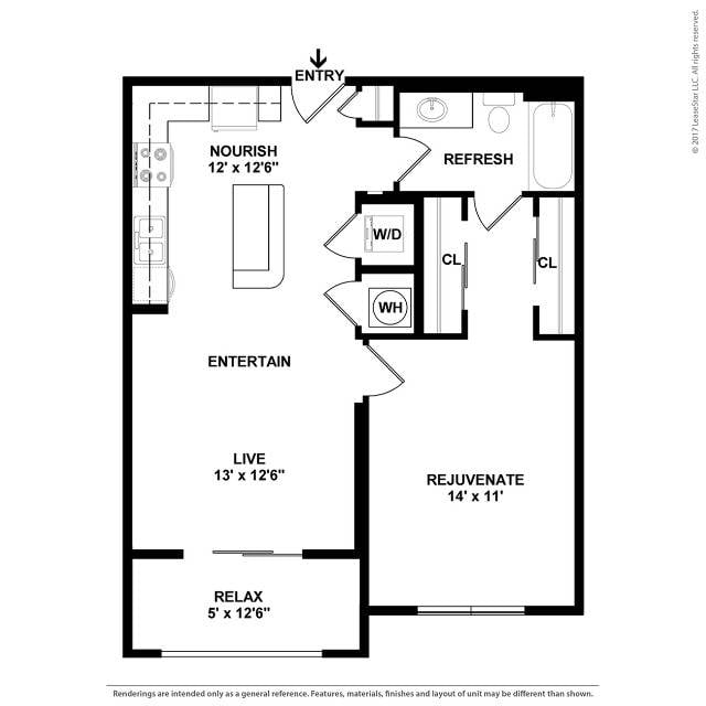 Floor plan layout diagram for A1