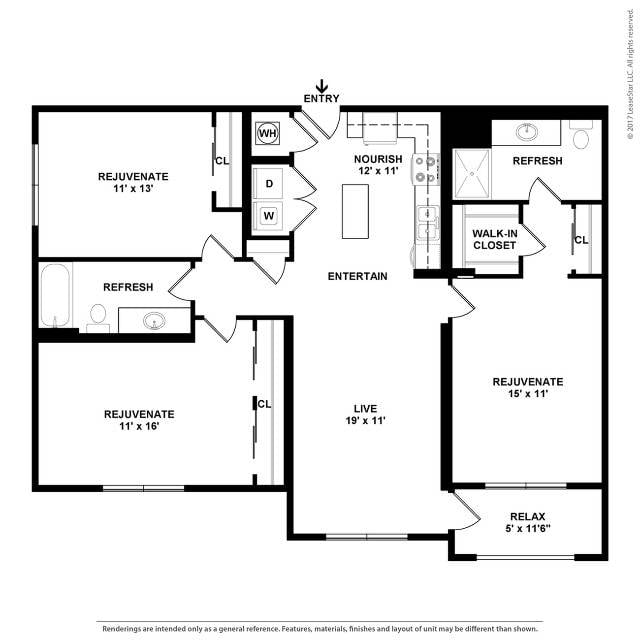 Floor plan layout diagram for C1