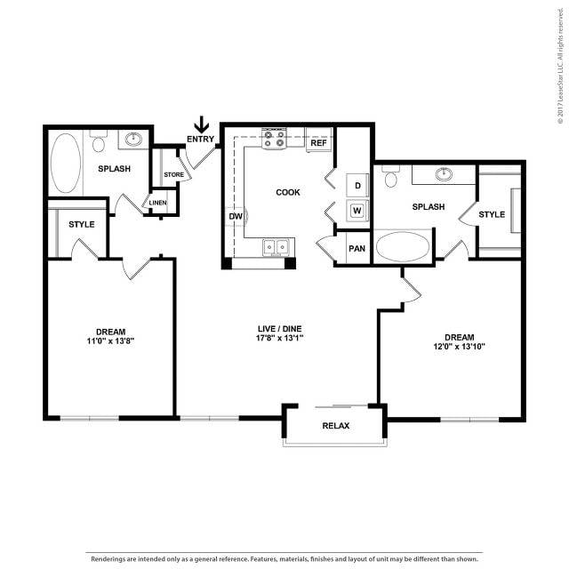 Floor plan layout diagram for B1U
