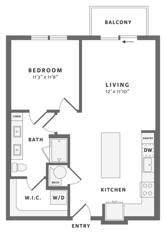 Floor plan layout diagram for A2-1