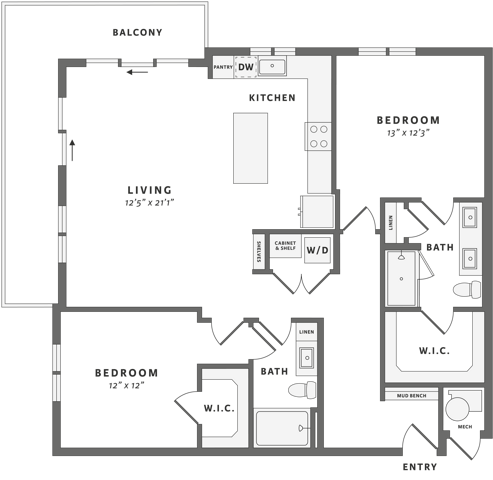 Floor plan layout diagram for B6