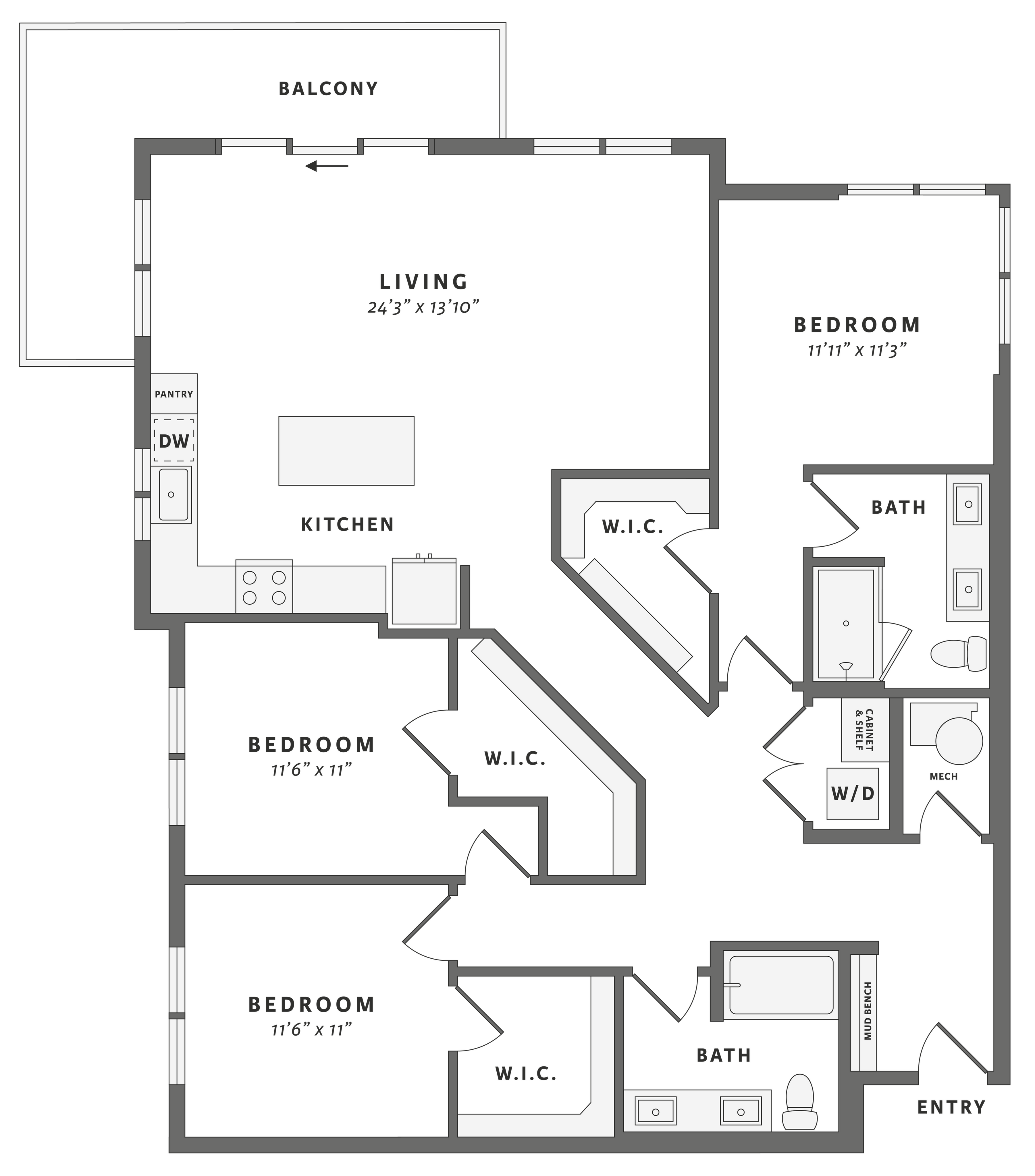 Floor plan layout diagram for C1