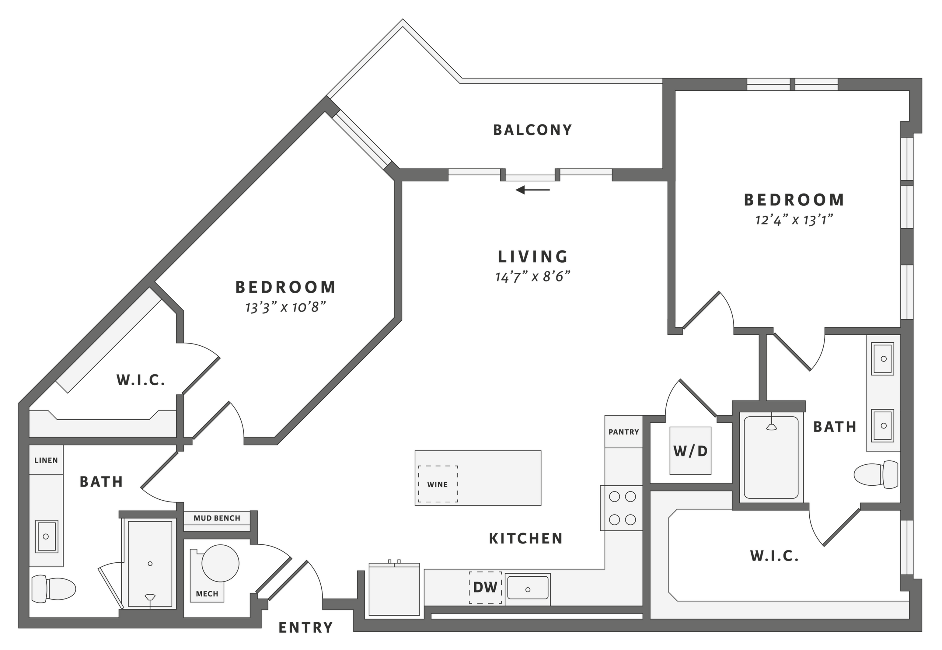 Floor plan layout diagram for B3