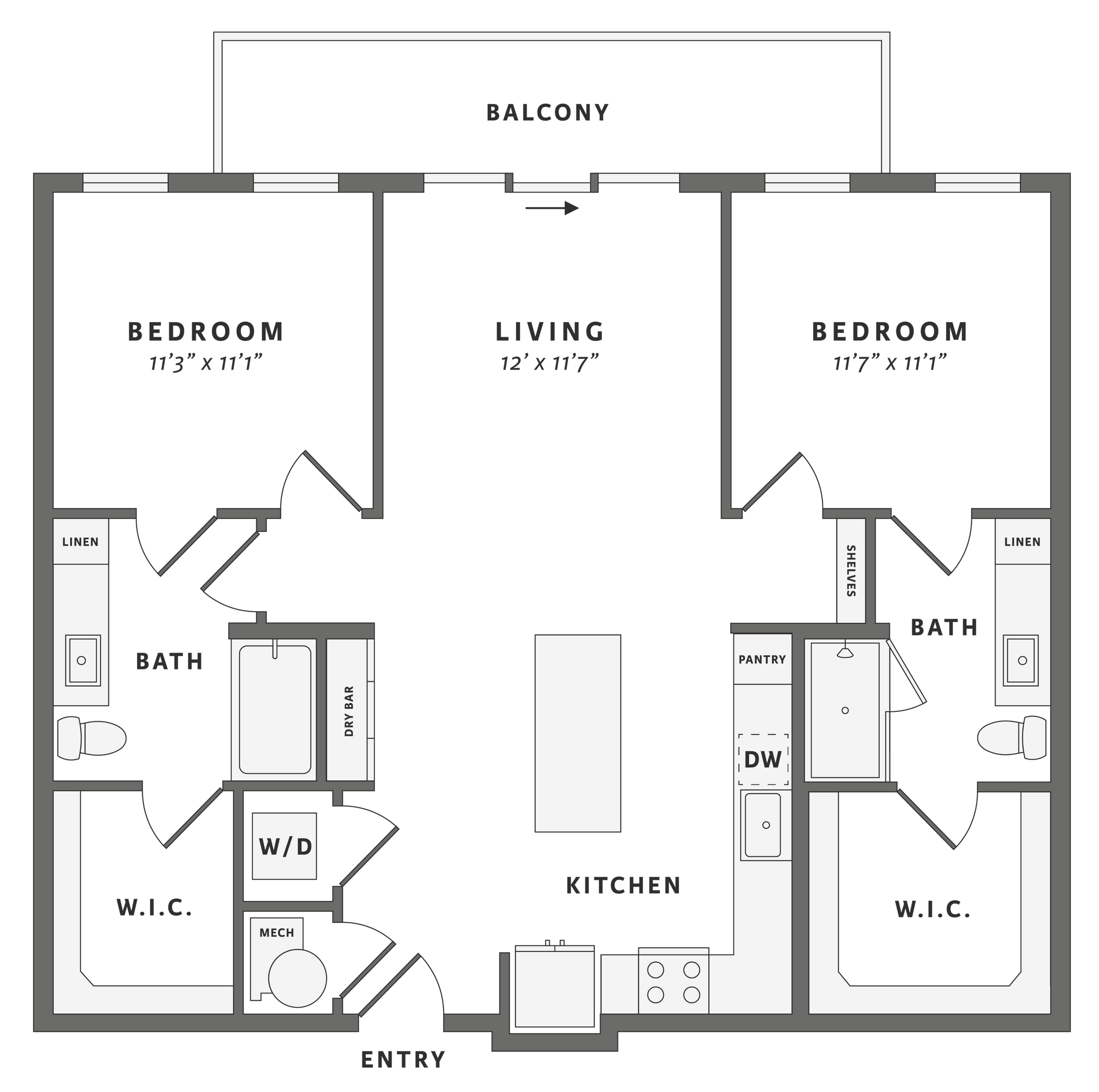 Floor plan layout diagram for B1-2