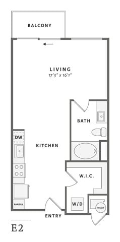 Floor plan layout diagram for E2.1