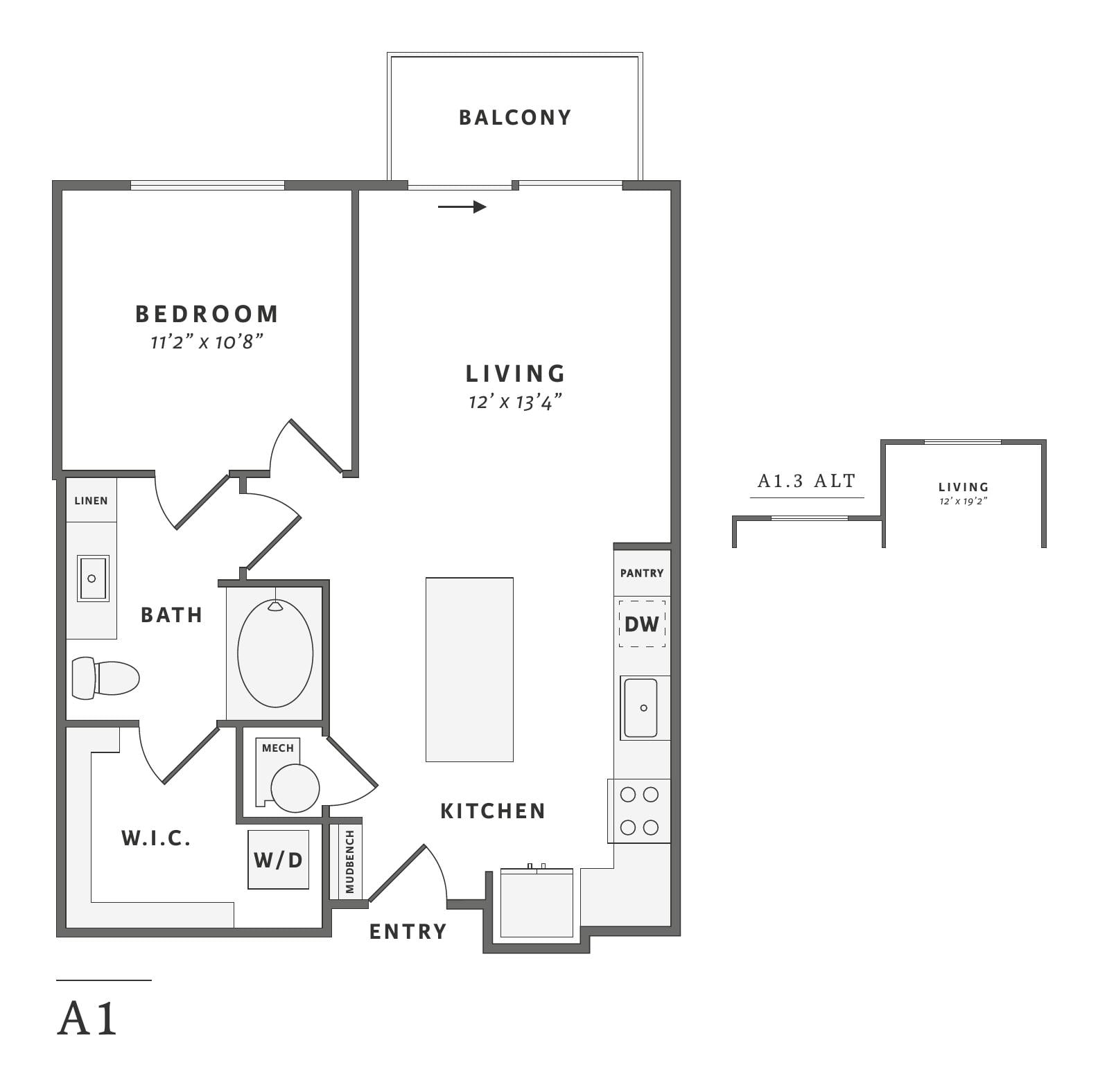 Floor plan layout diagram for A1.2
