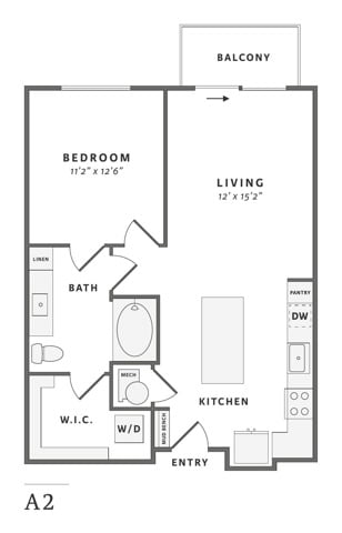 Floor plan layout diagram for A2.1