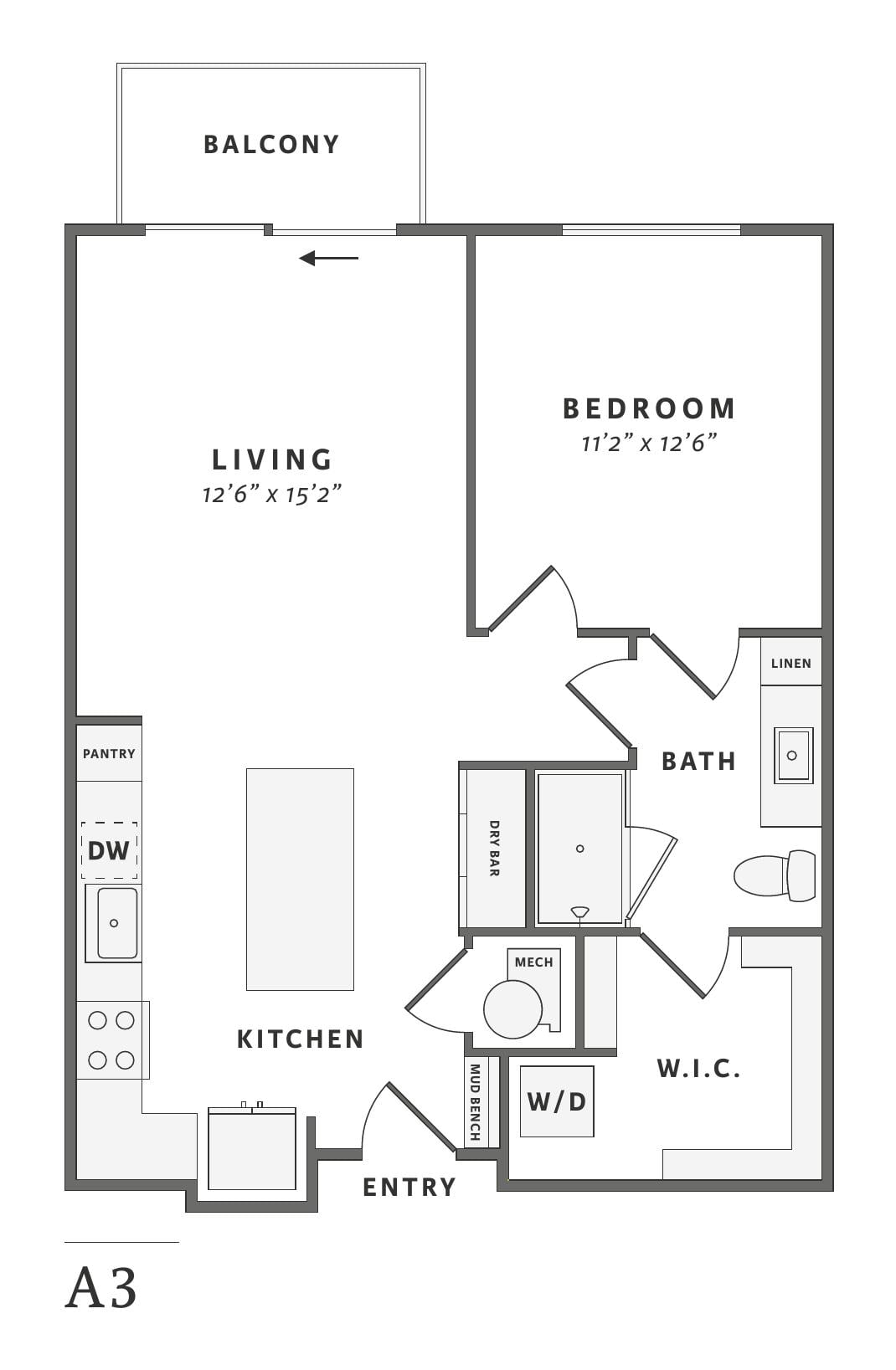 Floor plan layout diagram for A3.1