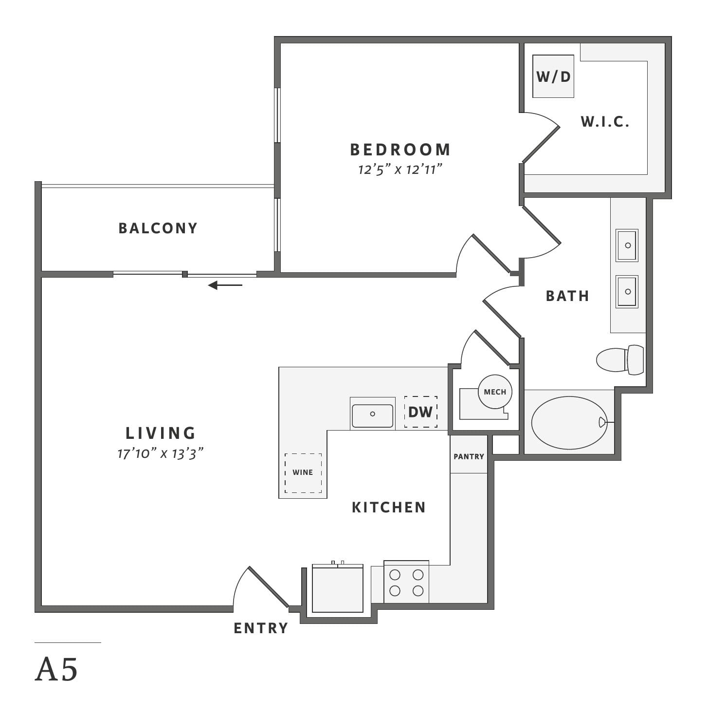 Floor plan layout diagram for A5.1
