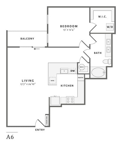 Floor plan layout diagram for A6.1