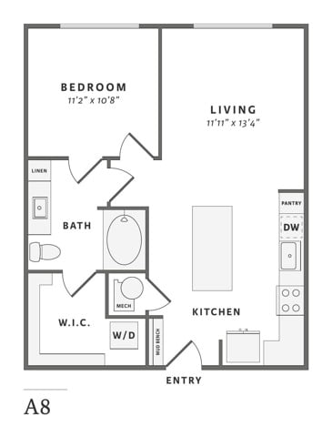 Floor plan layout diagram for A8.1
