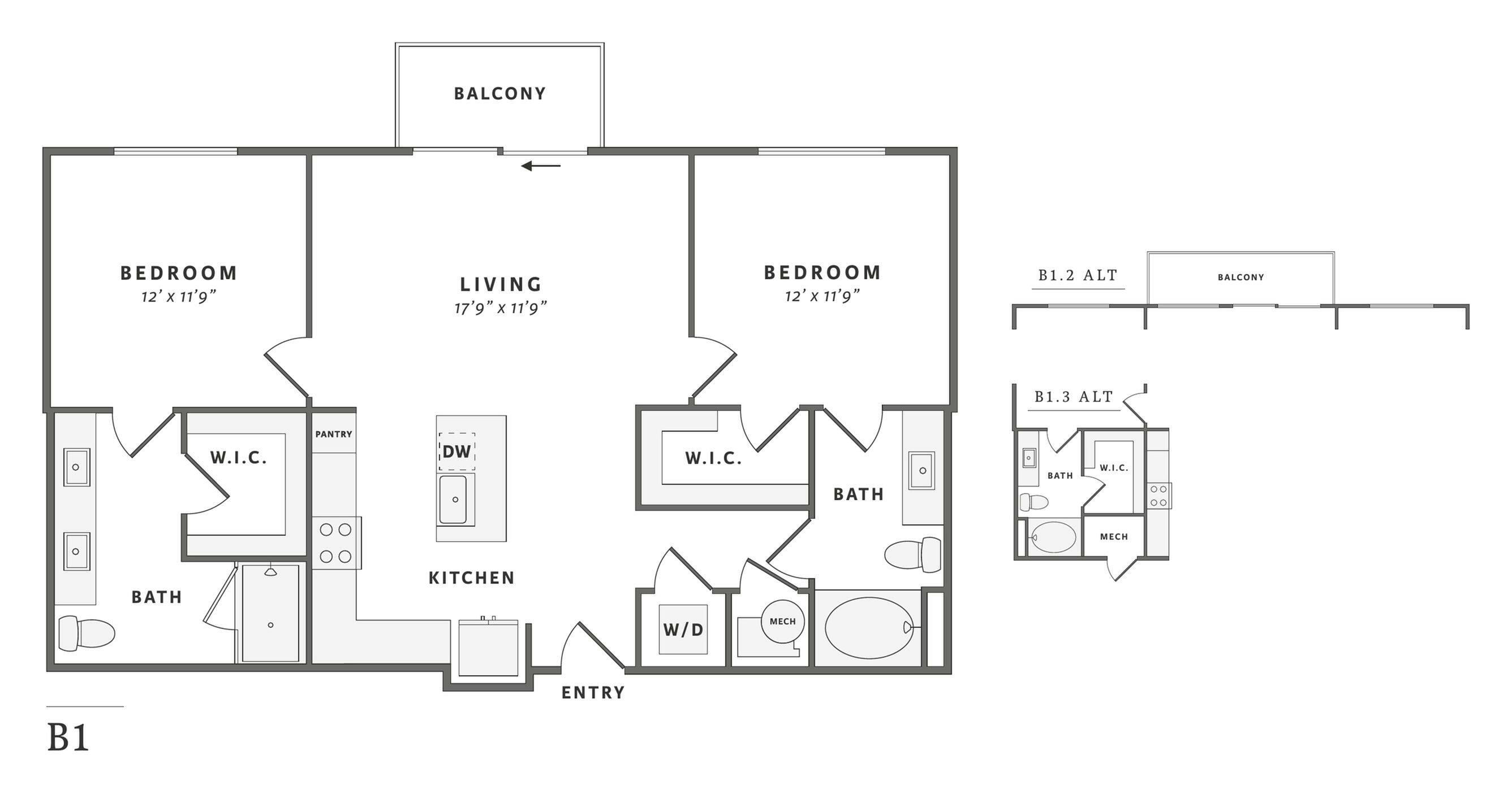 Floor plan layout diagram for B1.2