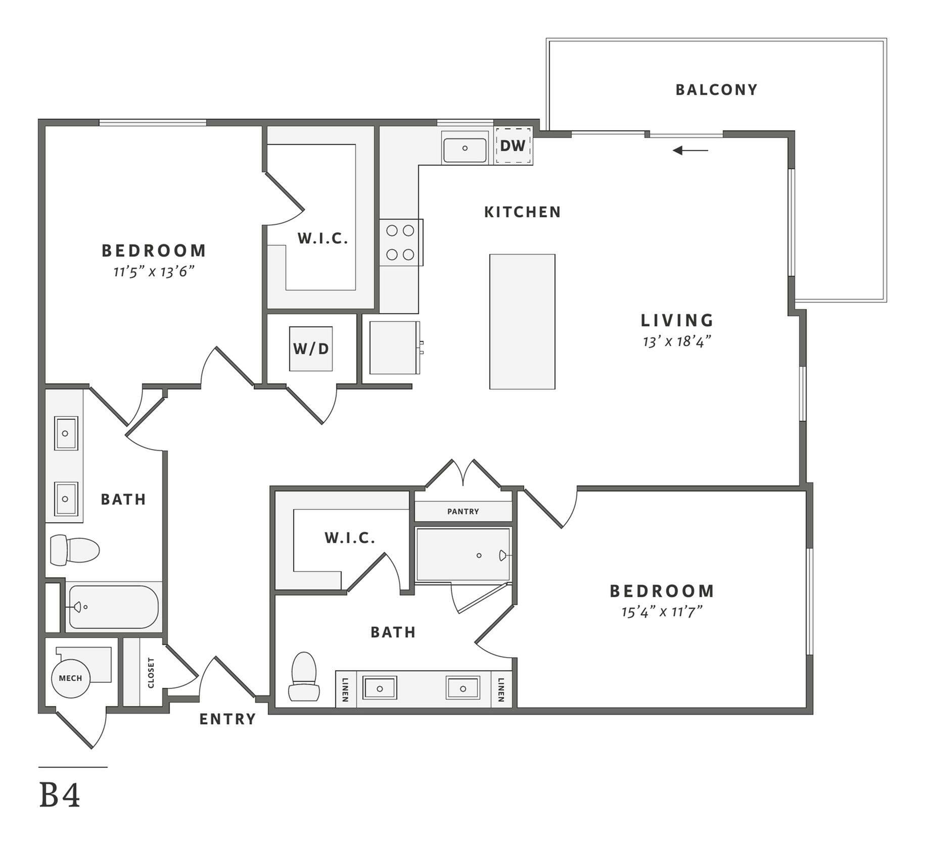 Floor plan layout diagram for B4.2