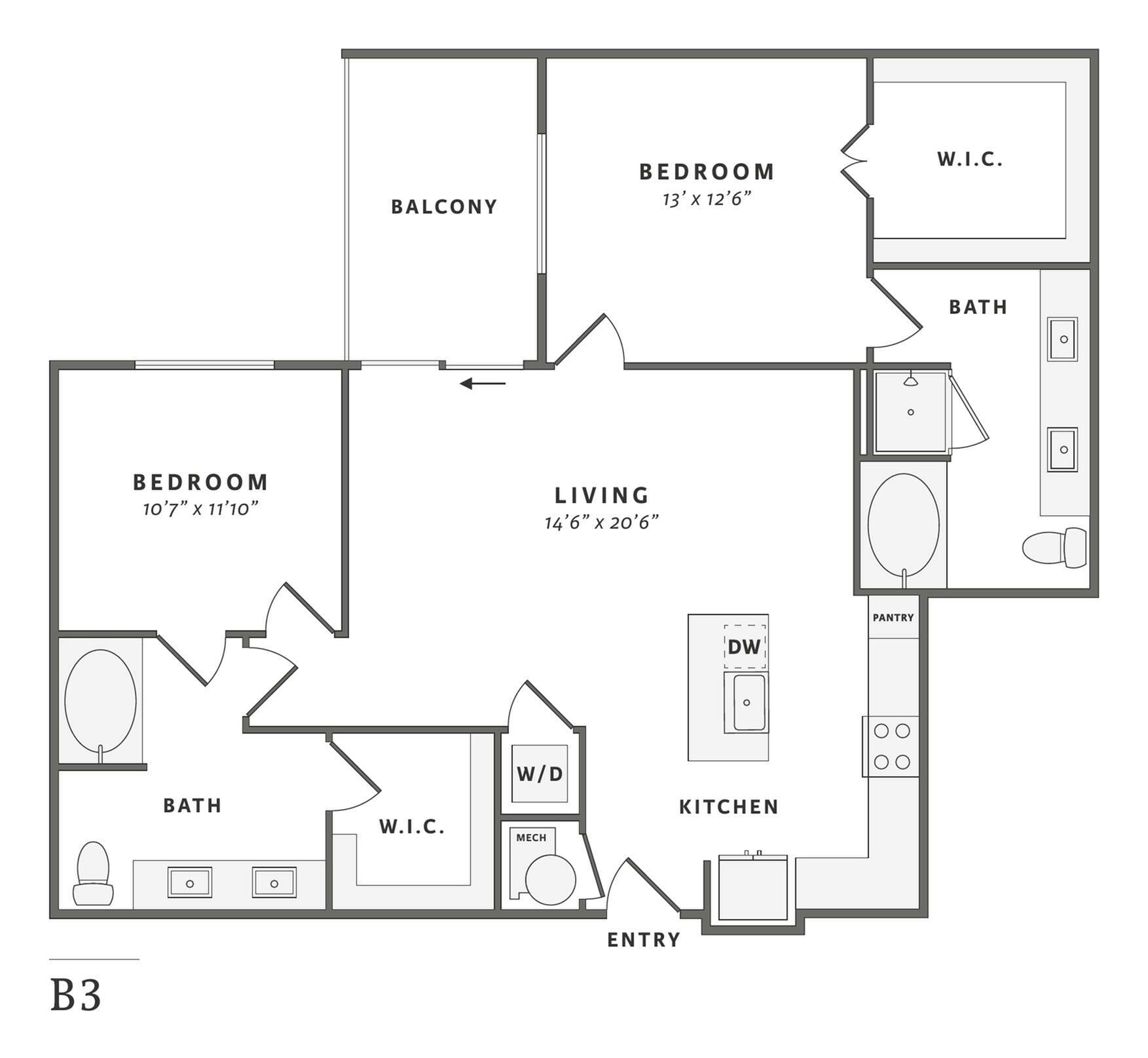 Floor plan layout diagram for B3.1