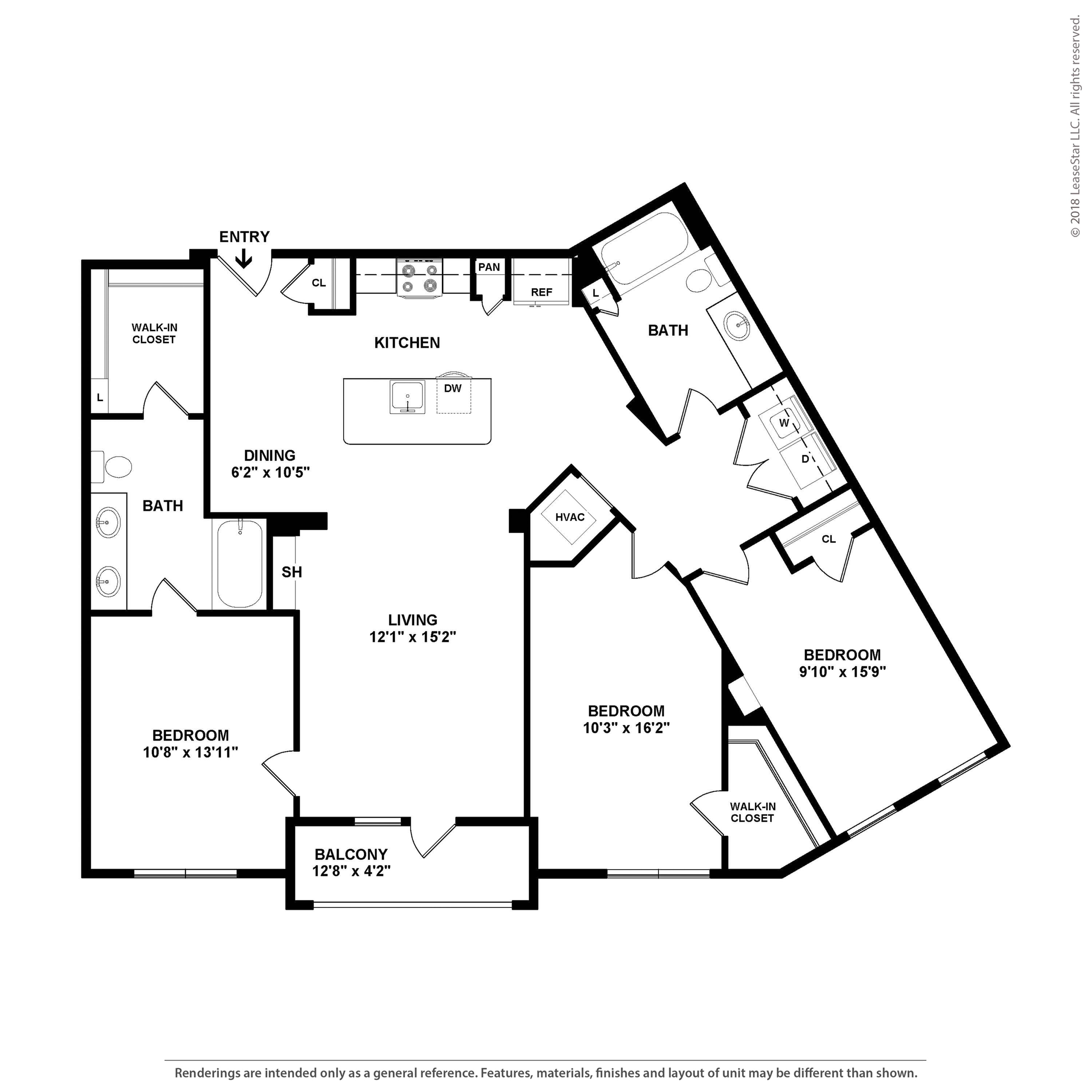 Floor plan layout diagram for D2.1