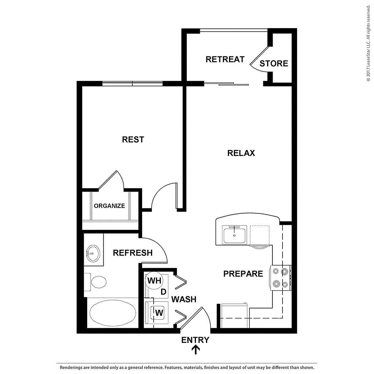 Floor plan layout diagram for A1