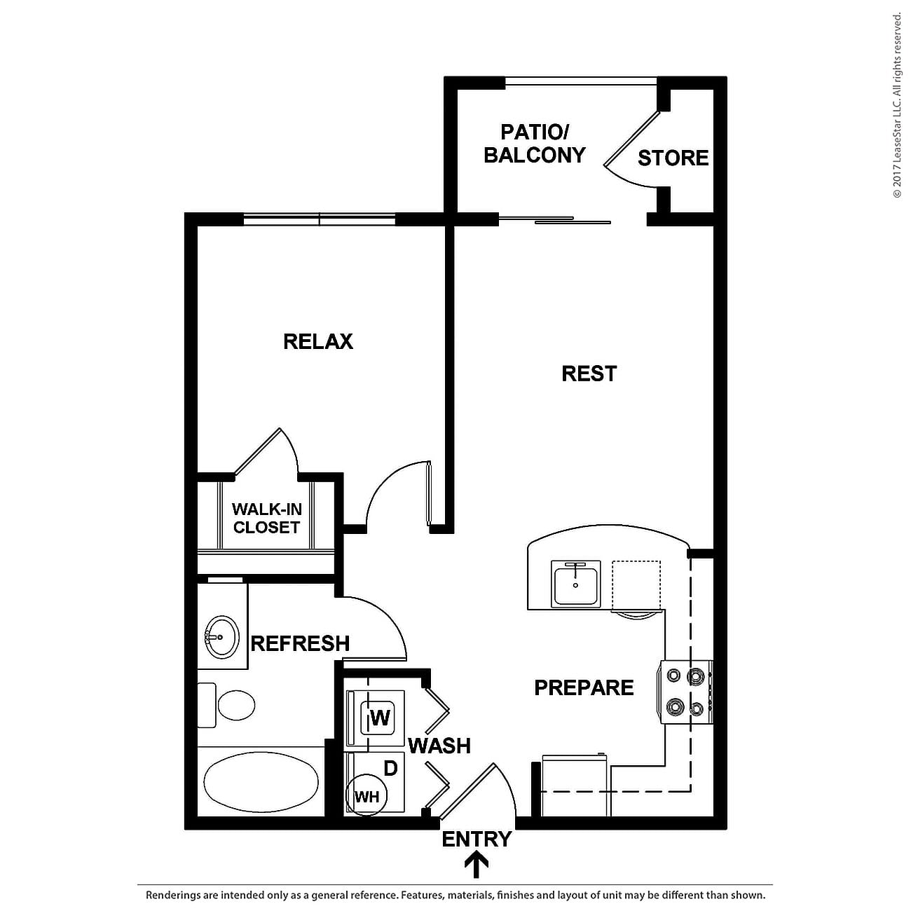 Floor plan layout diagram for A1