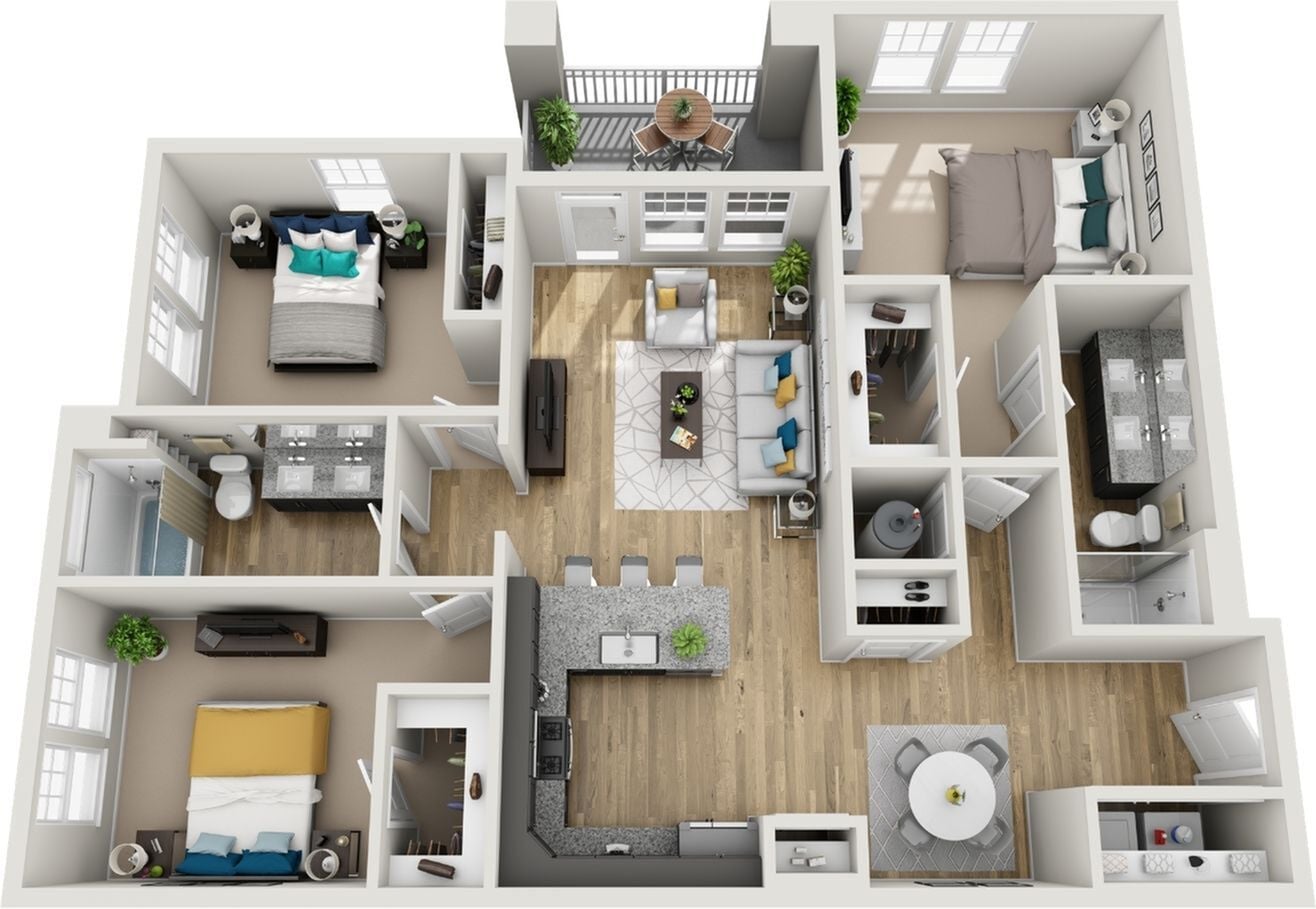 Floor plan layout diagram for C1