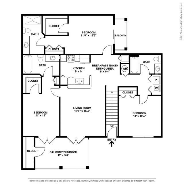 Floor plan layout diagram for C2-U