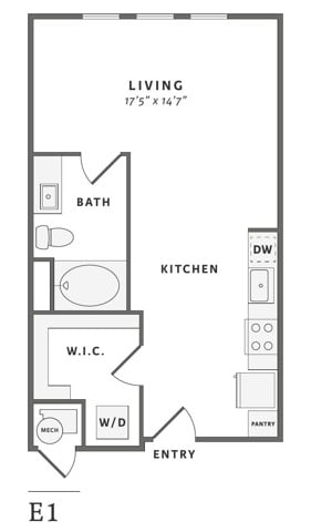Floor plan layout diagram for E1.1