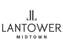 Elegant Lantower Midtown logo in sleek black lettering, representing premium city living.