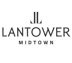 Elegant Lantower Midtown logo with sleek black typography, reflecting modern urban living.