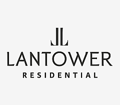 Elegant Lantower Residential logo in black and white, showcasing modern typography and sleek design.