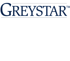 Elegant Greystar logo in dark blue, showcasing sophisticated branding.