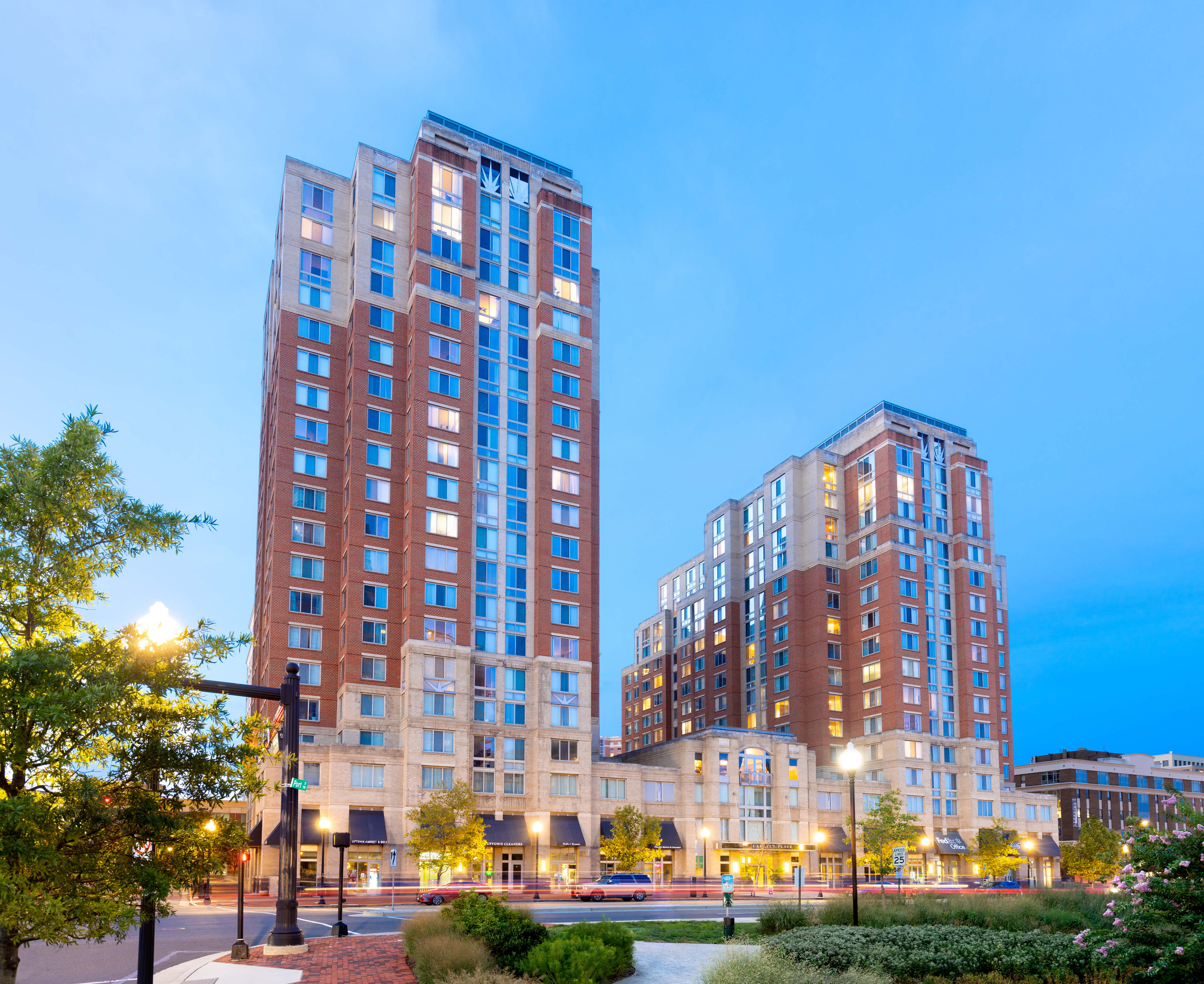 Carlyle Place at NIght | Alexandria VA Luxury Apartments |