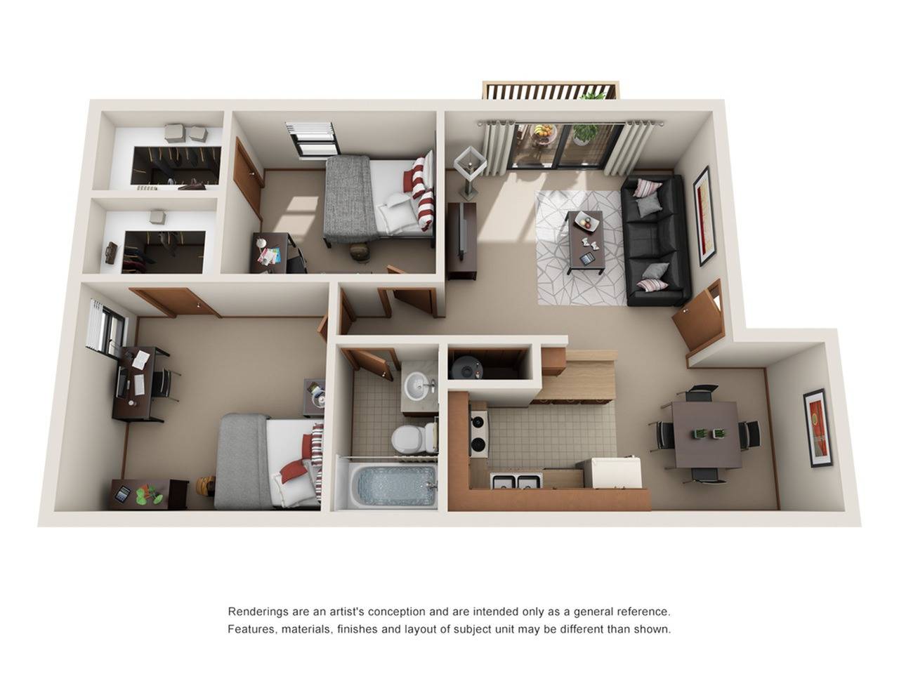 2 bedroom 1 bath
