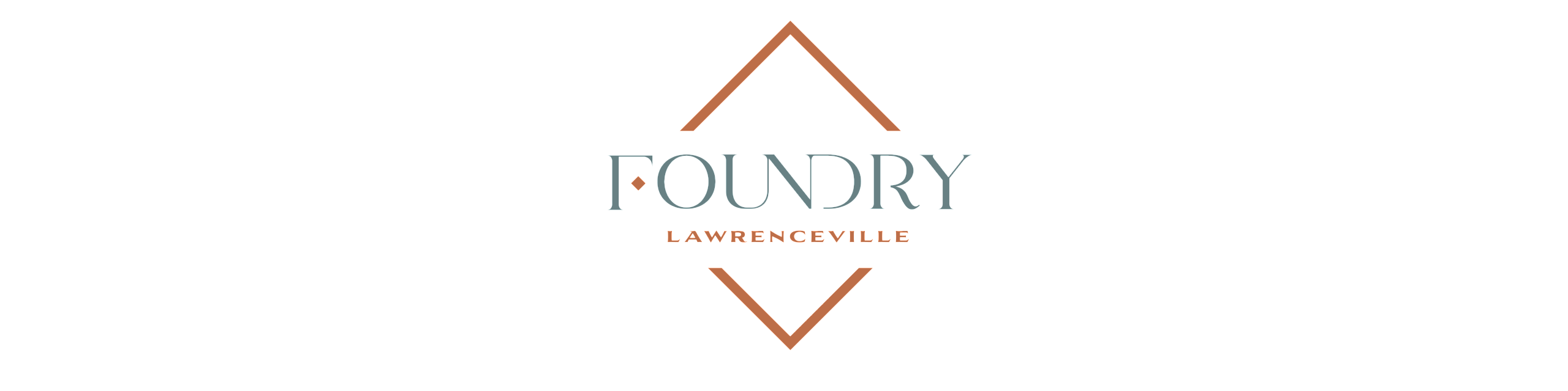 Foundry Lawrenceville logo with elegant geometric design and stylish typography.
