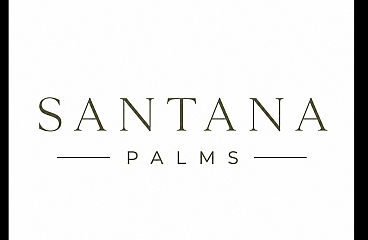 Elegant Santana Palms logo with minimalist design and sophisticated typography.