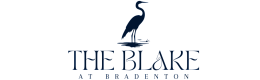 Logo of The Blake at Bradenton featuring a stylish heron graphic.
