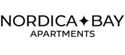 Nordica Bay Apartments logo in sleek black typography, exuding modern elegance and sophistication.