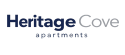 Heritage Cove logo featuring sleek and modern typography, highlighting serene coastal living.