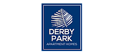Derby Park Apartments logo featuring a modern design with bold typography and a sleek icon.