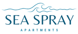Elegant Sea Spray Apartments logo with wave design, exuding coastal charm and serene living.