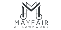 Modern logo for Mayfair at Lawnwood featuring sleek, stylized imagery.