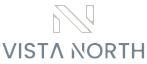 Modern logo featuring a sleek design with geometric elements, showcasing the brand name 'Vista North'.