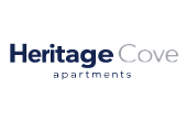 Elegant logo for Heritage Cove Apartments with modern design and vibrant colors.