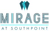 Elegant logo for Mirage at Southpoint, featuring modern typography and a sleek design aesthetic.