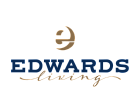 Elegant Edwards Living logo with a stylized 'e' in gold and sophisticated typography.