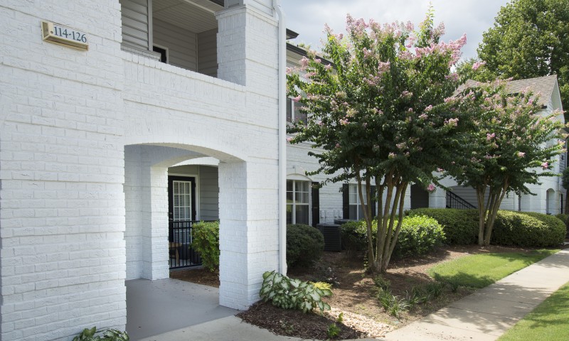 Building Exterior with Lush Landscaping