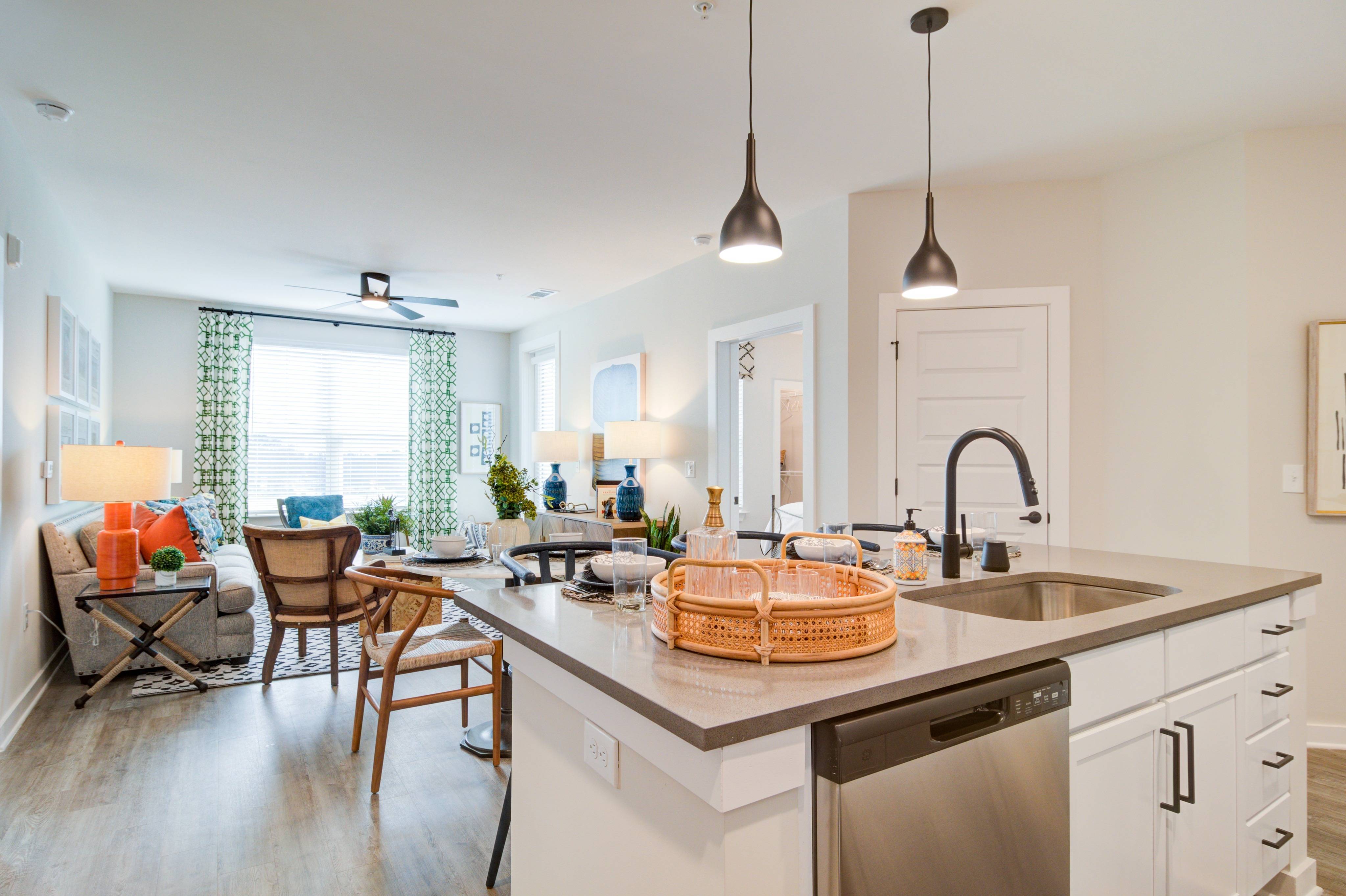 Kitchen islands and custom lighting packages