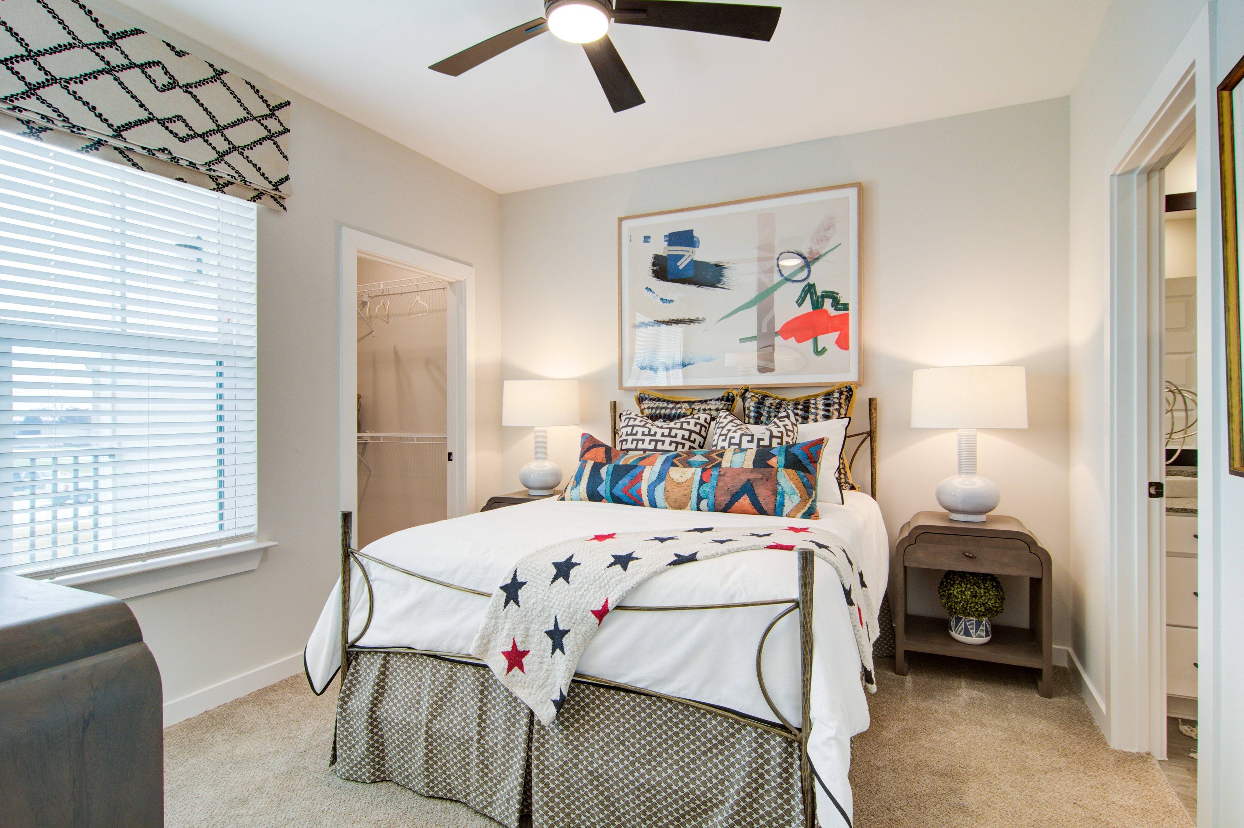 Oversized bedrooms with ample closet space