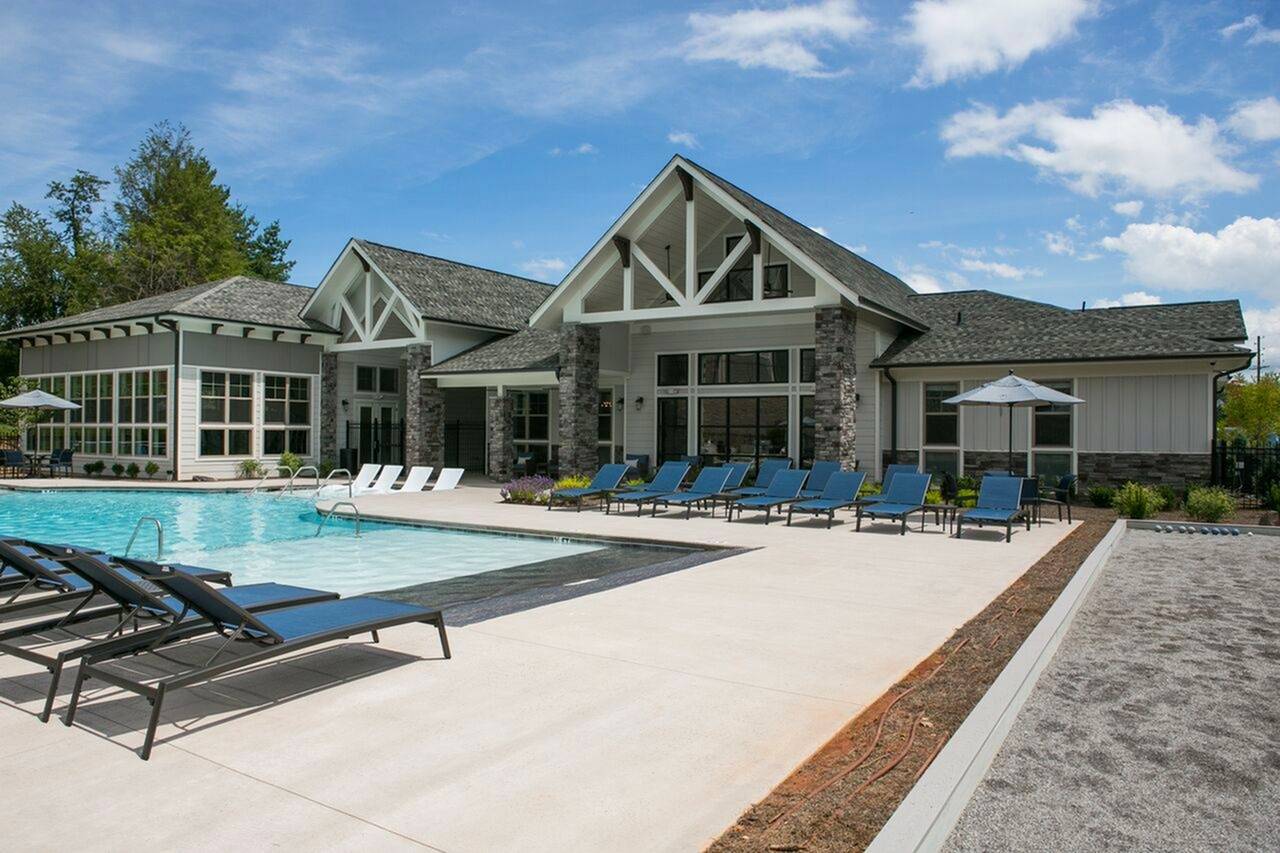 Outdoor pool with expansive sundeck