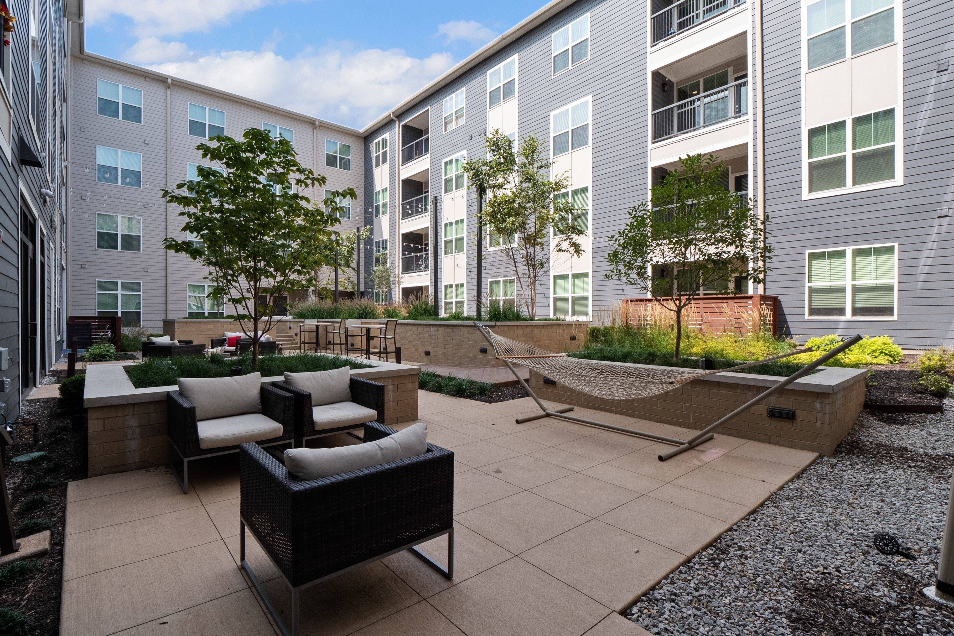 Zen Garden with hammocks