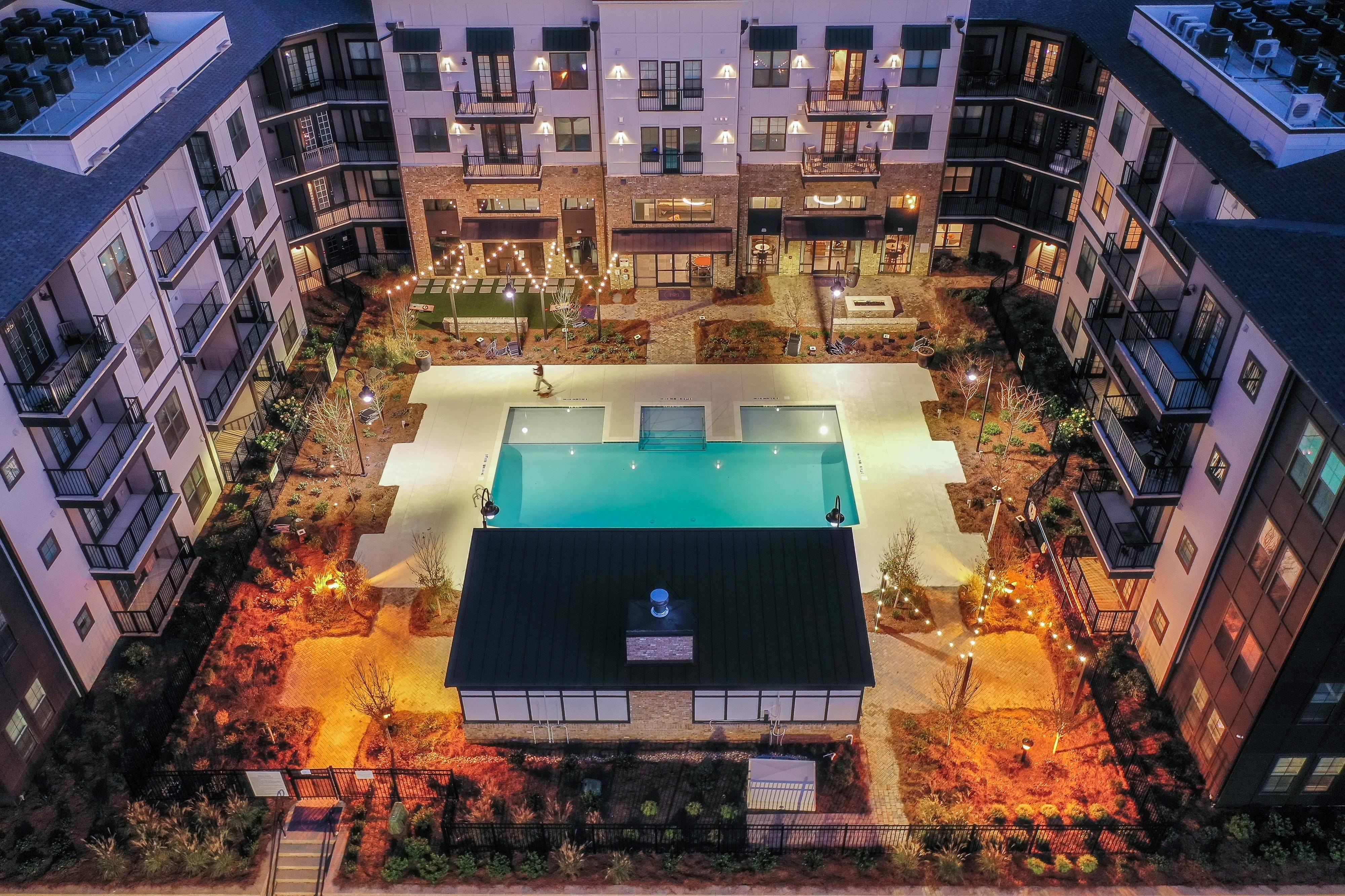 Aerial View of the Pool Deck